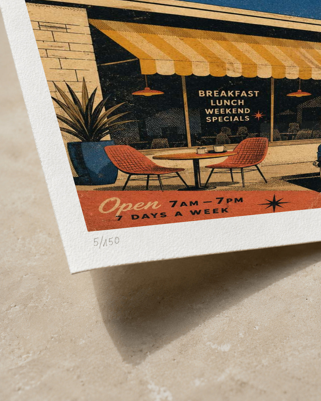 Palm Cafe | Limited Edition Print — Close-up