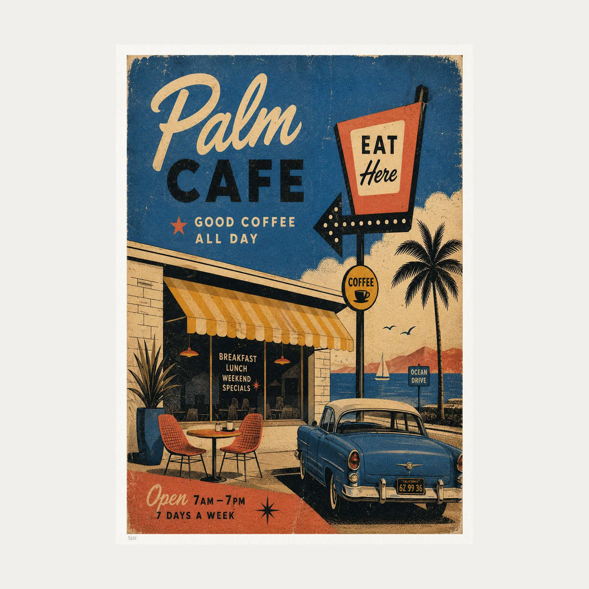 Palm Cafe | Limited Edition Print — Print Only