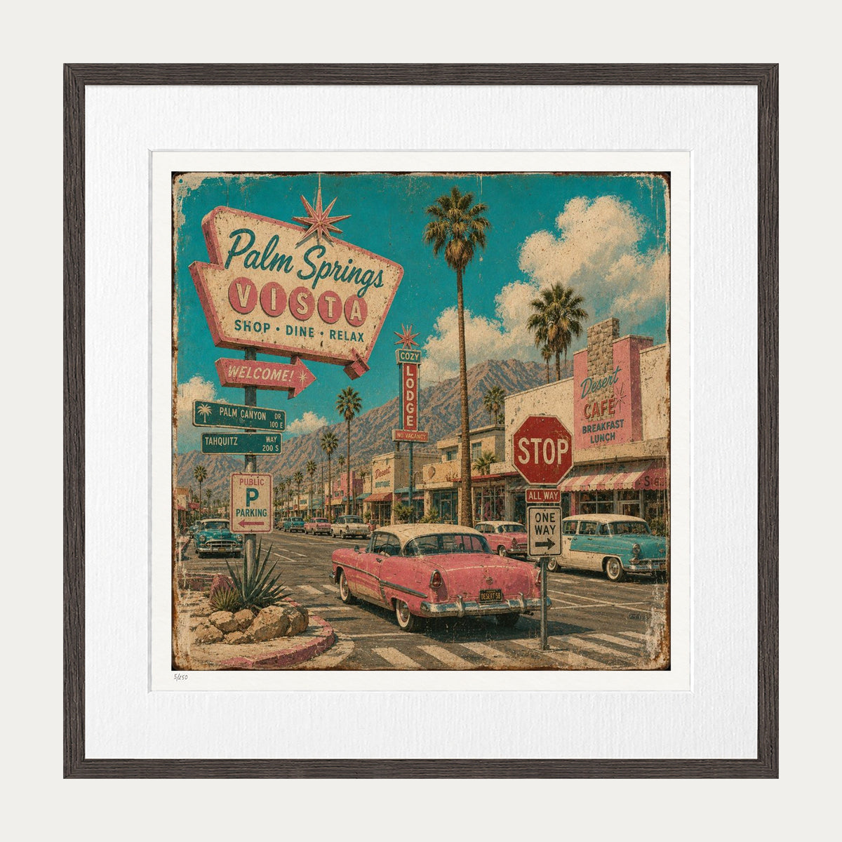 Palm Springs | Limited Edition Print — Brown Frame