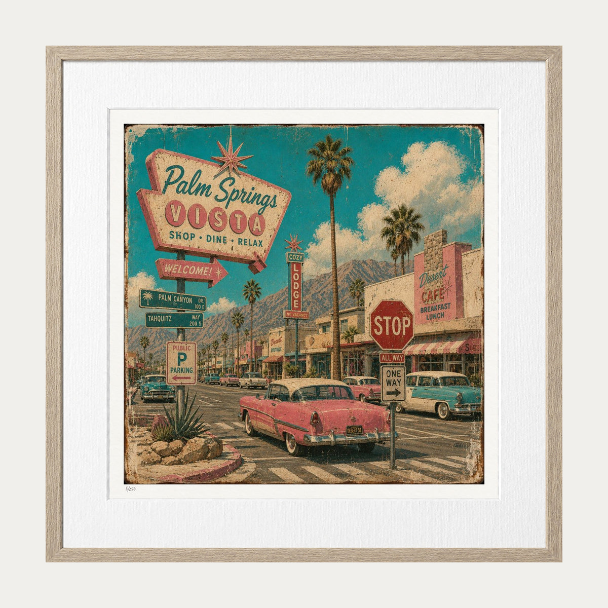 Palm Springs | Limited Edition Print — Oak Frame