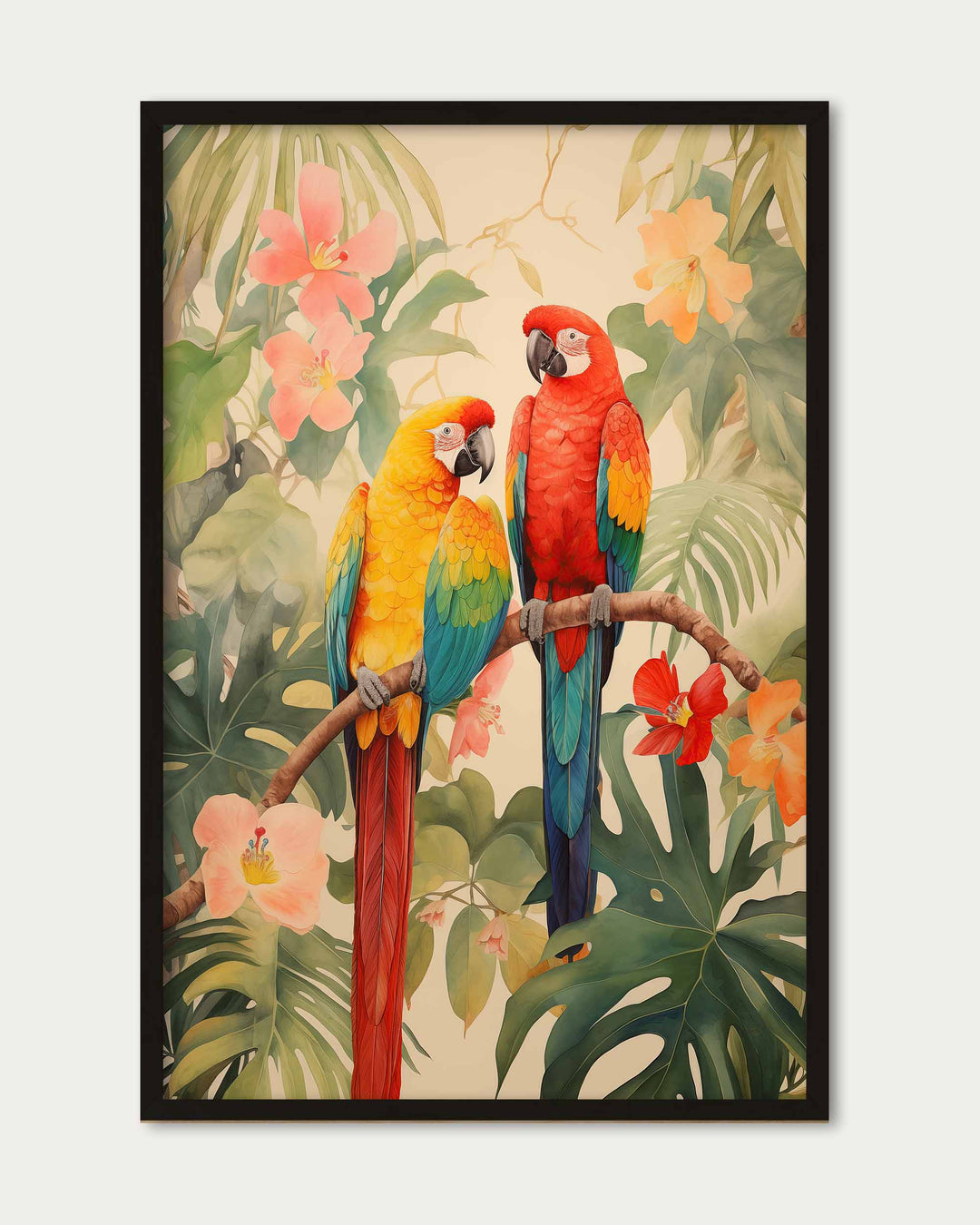 Forest Parrots Wall Art Print