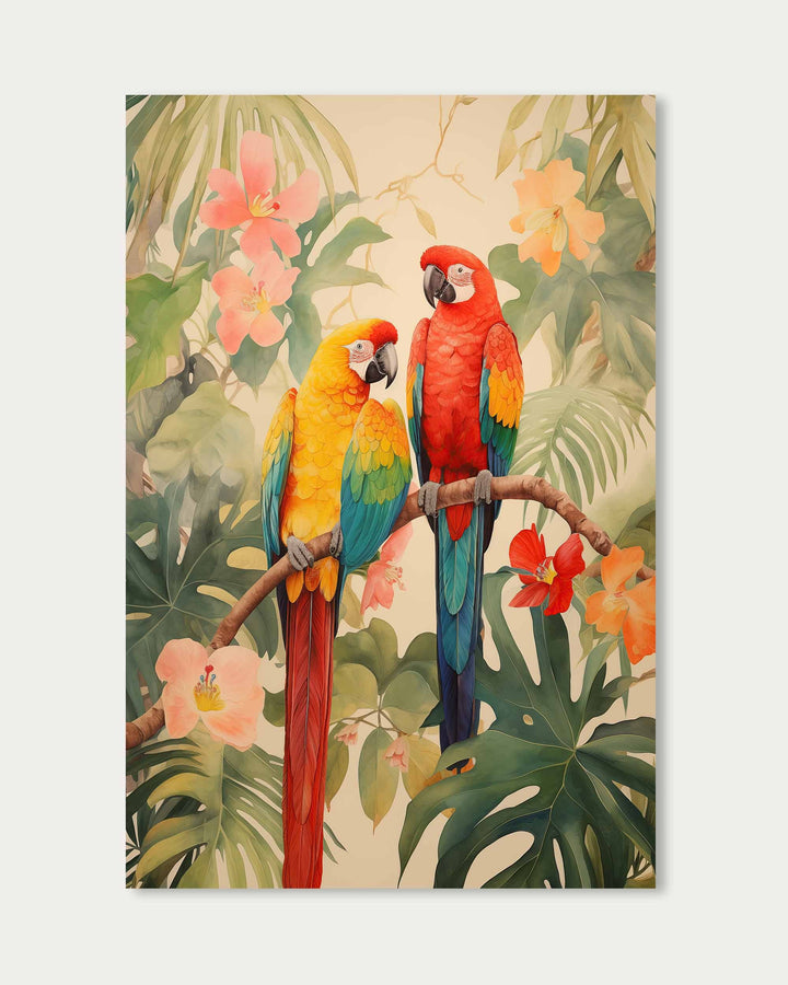 Forest Parrots Wall Art Print