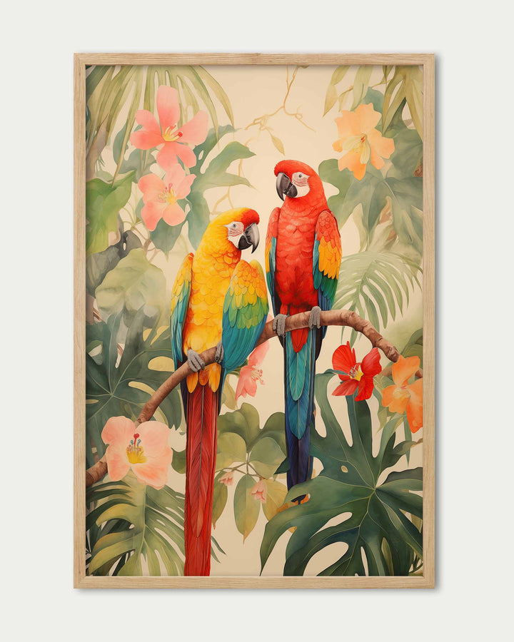 Forest Parrots Wall Art Print