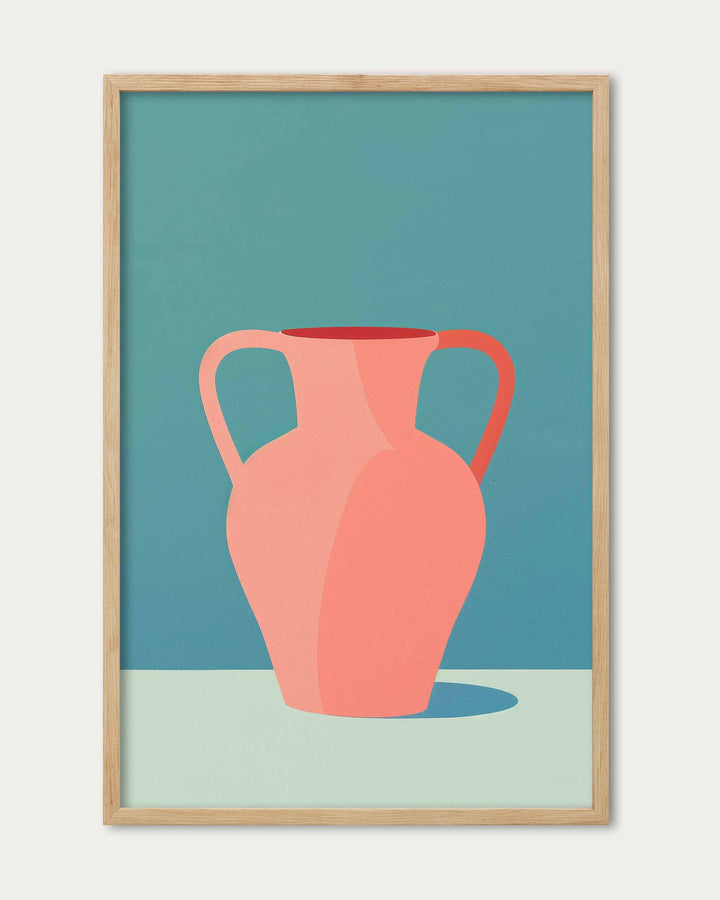 Blue And Pink Still Life Wall Art Print