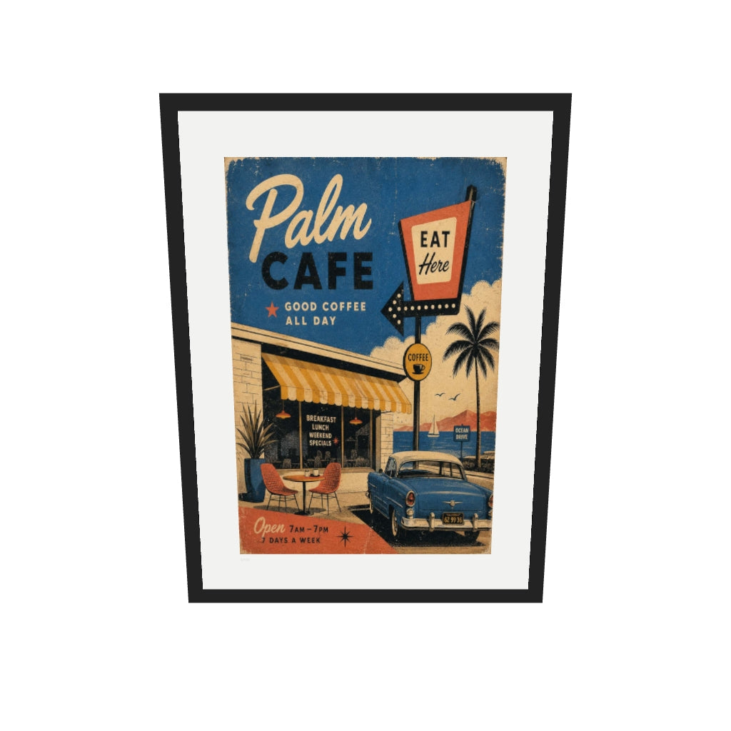 [af-ar] [v1] Palm Cafe | Limited Edition Print — View in your space