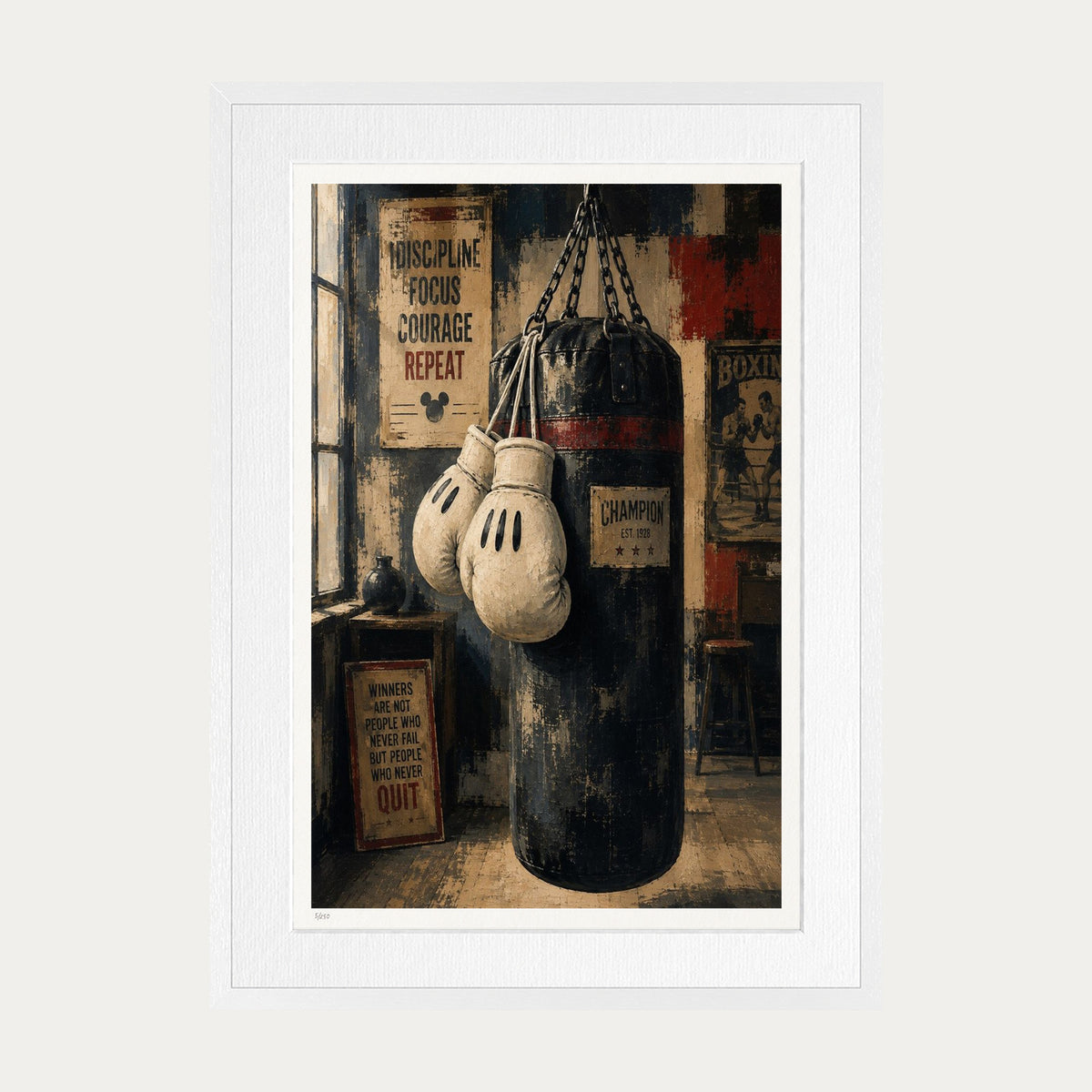 Resting Micky | Limited Edition Print — White Frame