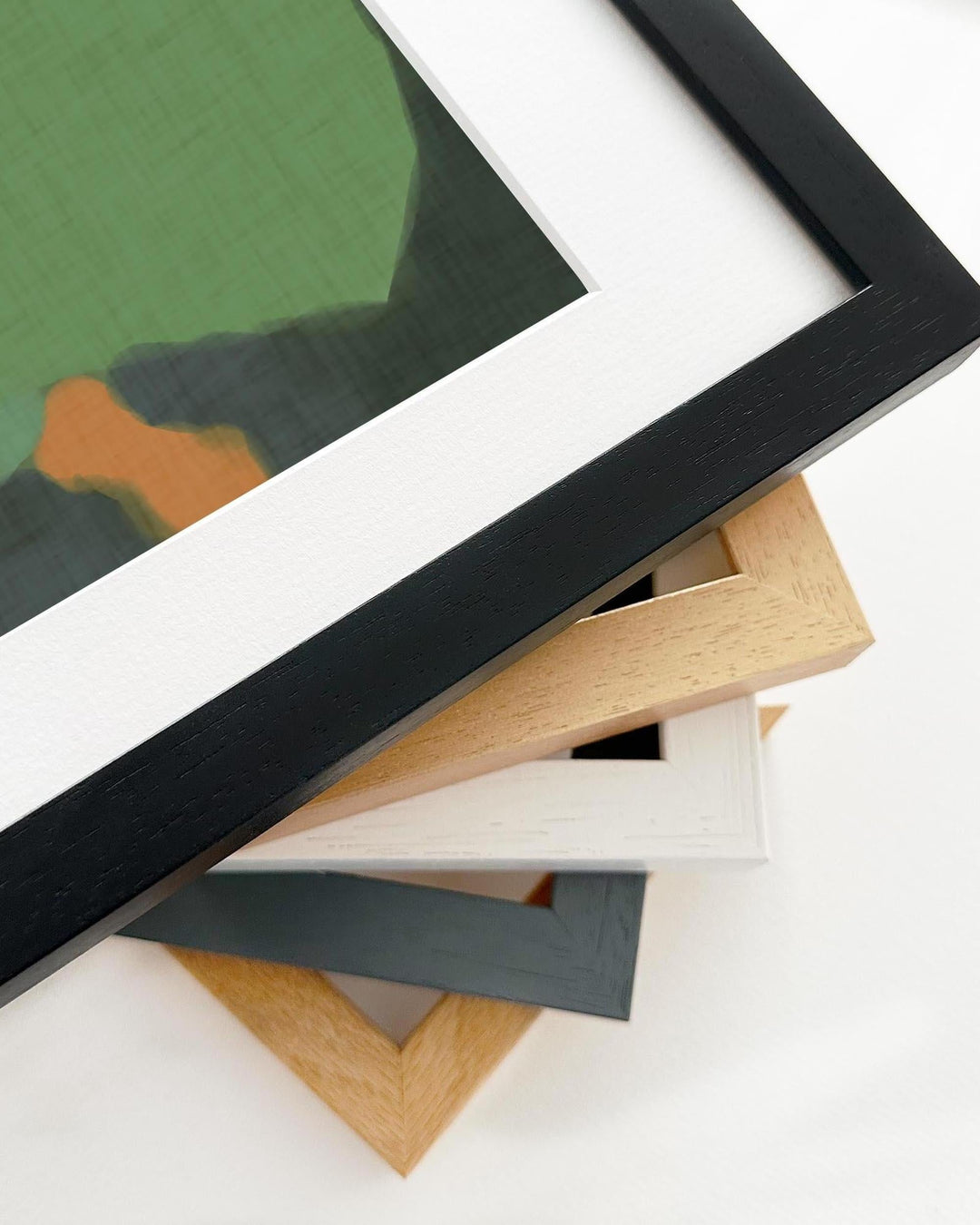 Collection of various photo frames on a white background