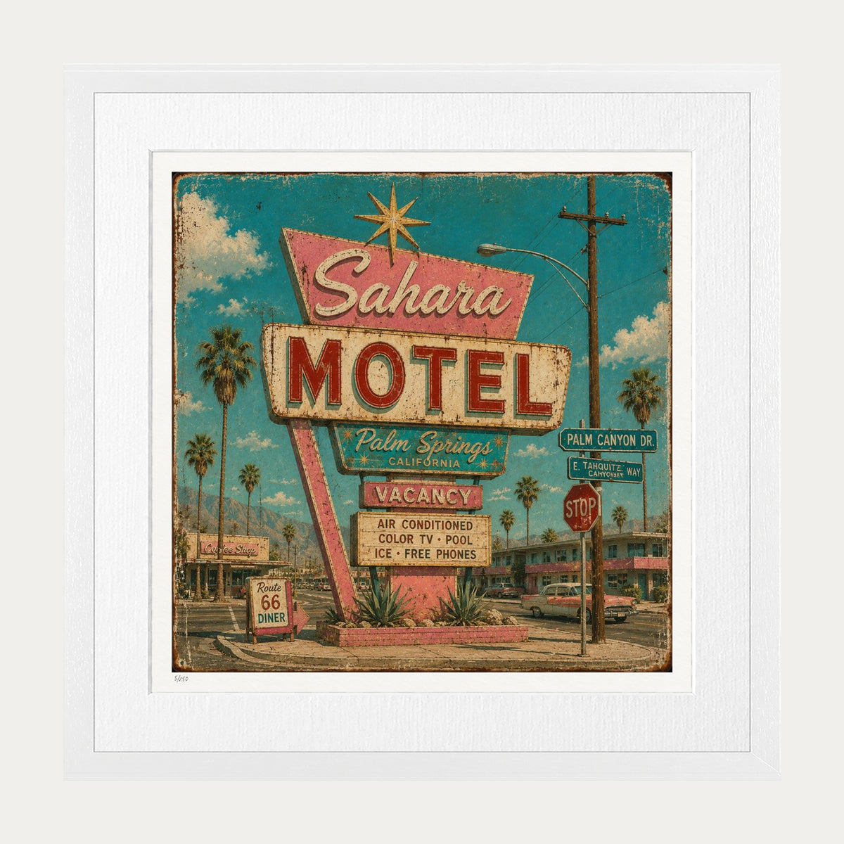 Sahara Motel | Limited Edition Print — White Frame