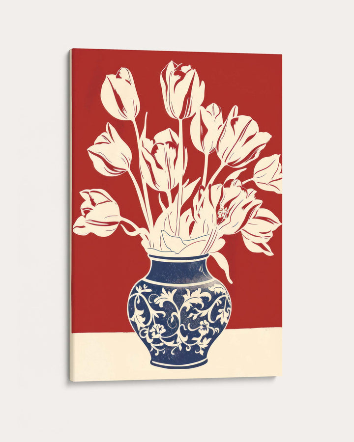 Lino Print Flower Pot Wall Art