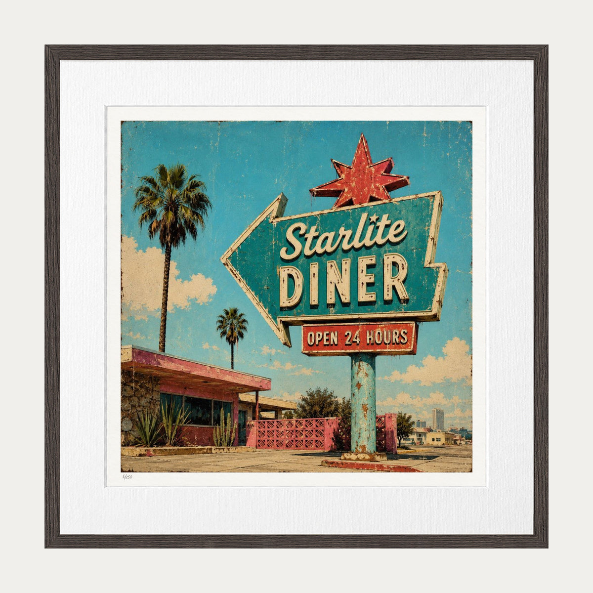 Starlite Diner | Limited Edition Print — Brown Frame