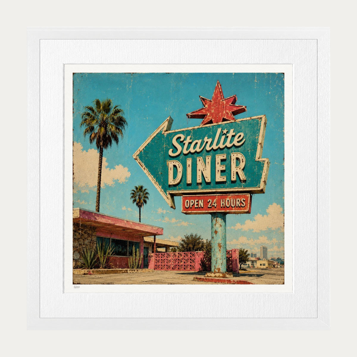 Starlite Diner | Limited Edition Print — White Frame