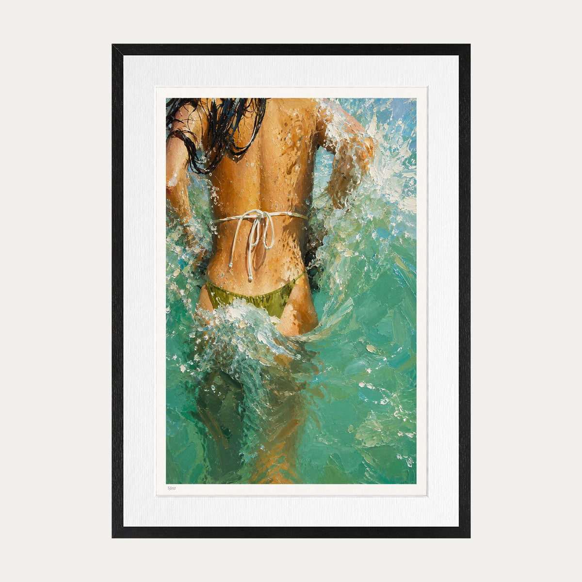 Swimming In Teal | Limited Edition Print — Black Frame