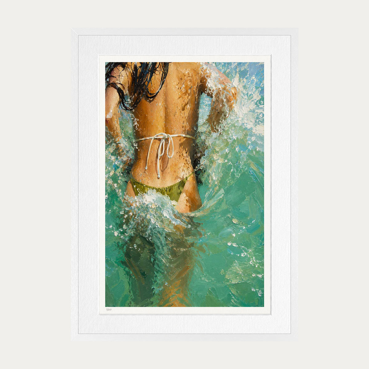 Swimming In Teal | Limited Edition Print — White Frame