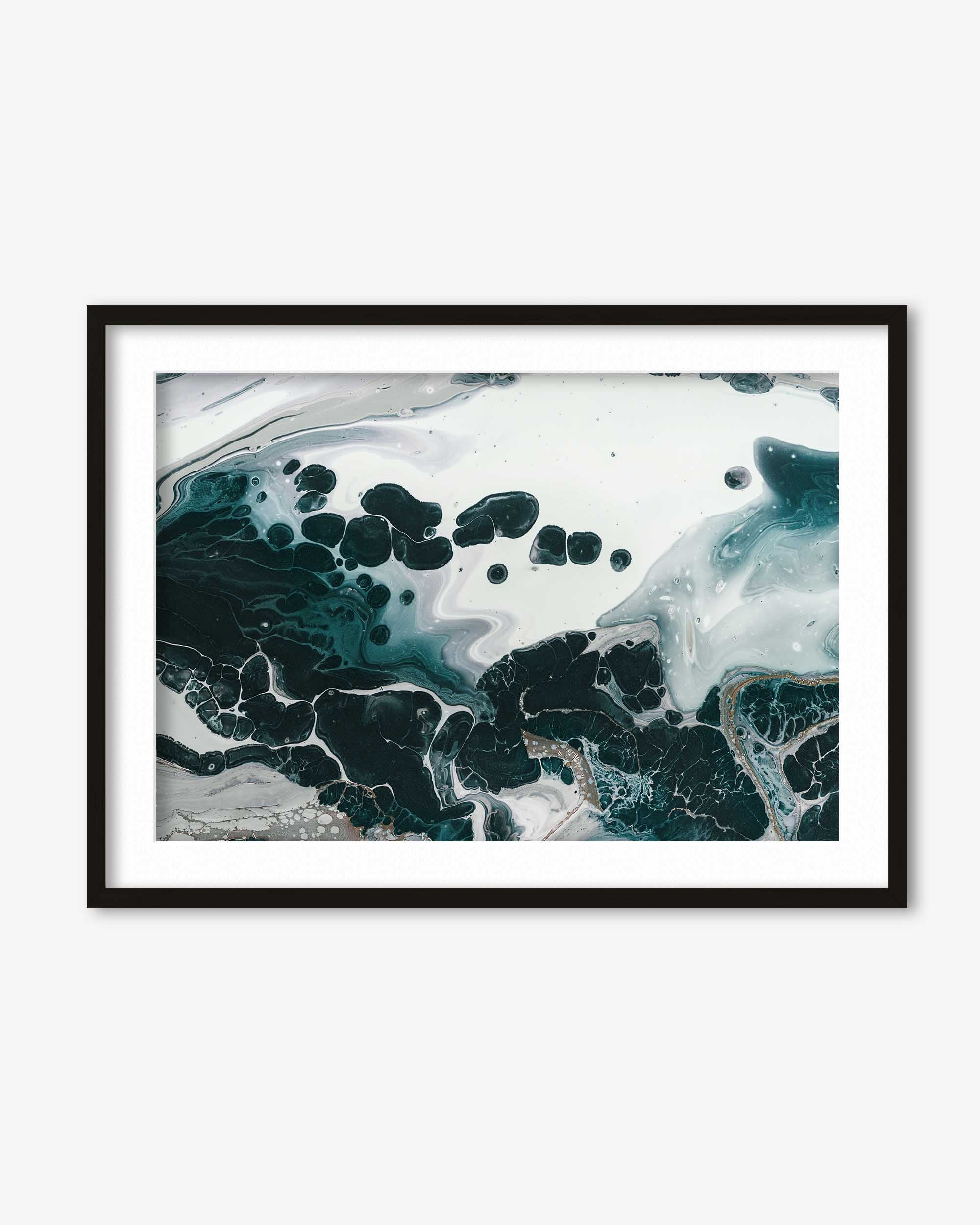 Teal Abstract Marble II Wall Art Print