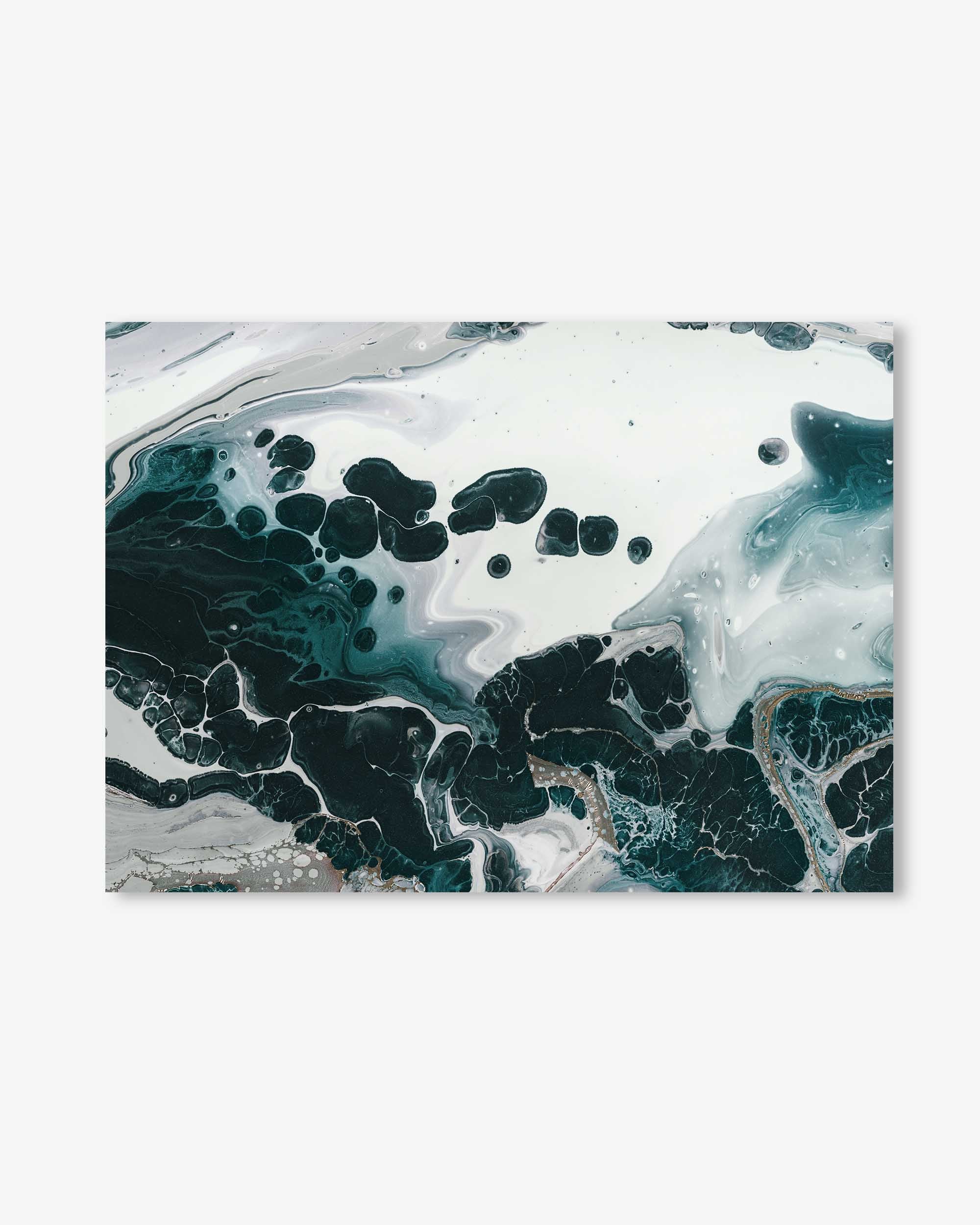Teal Abstract Marble II Wall Art Print