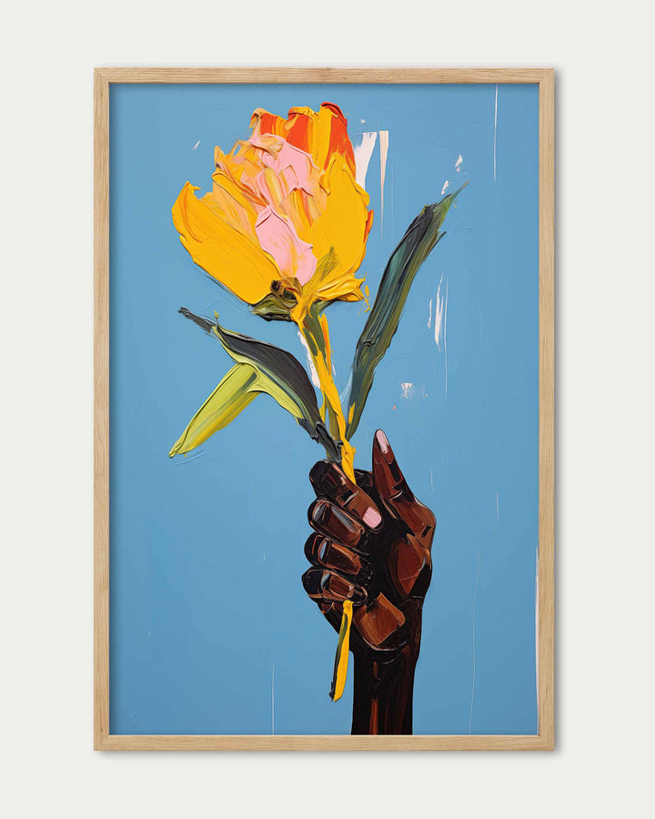 Holding A Flower Wall Art