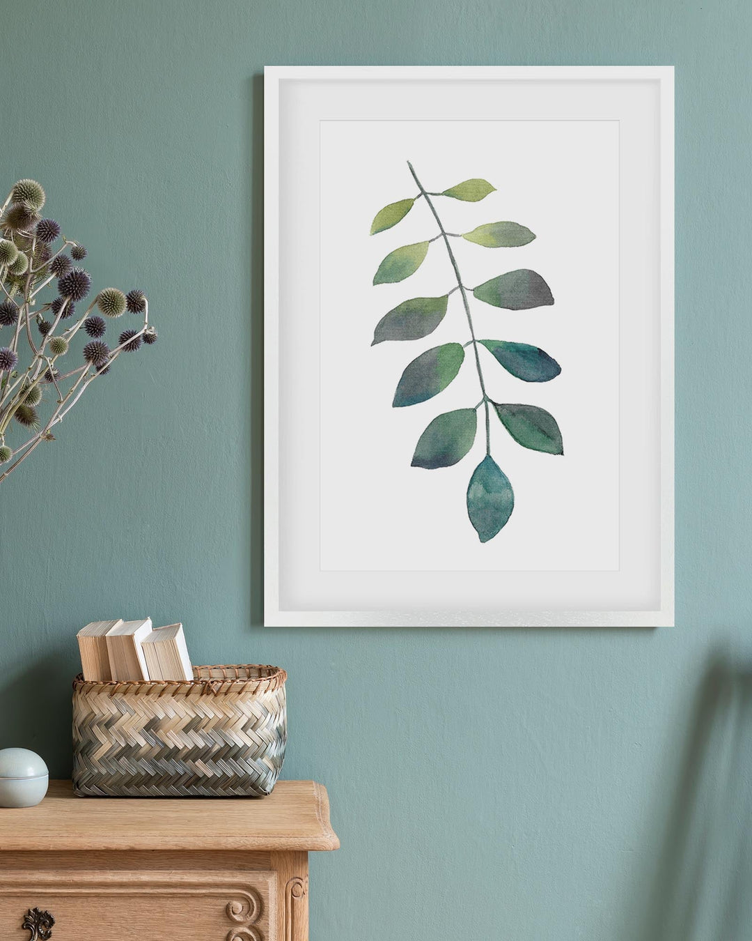 Dog Leaf Watercolour Art Print