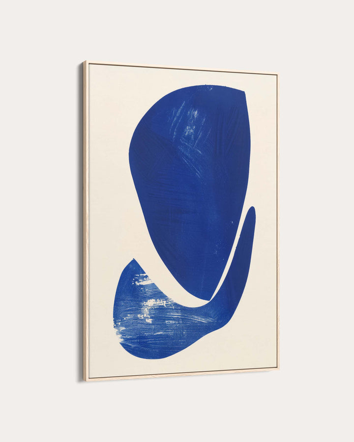 Abstract Blue Boat Wall Art Print