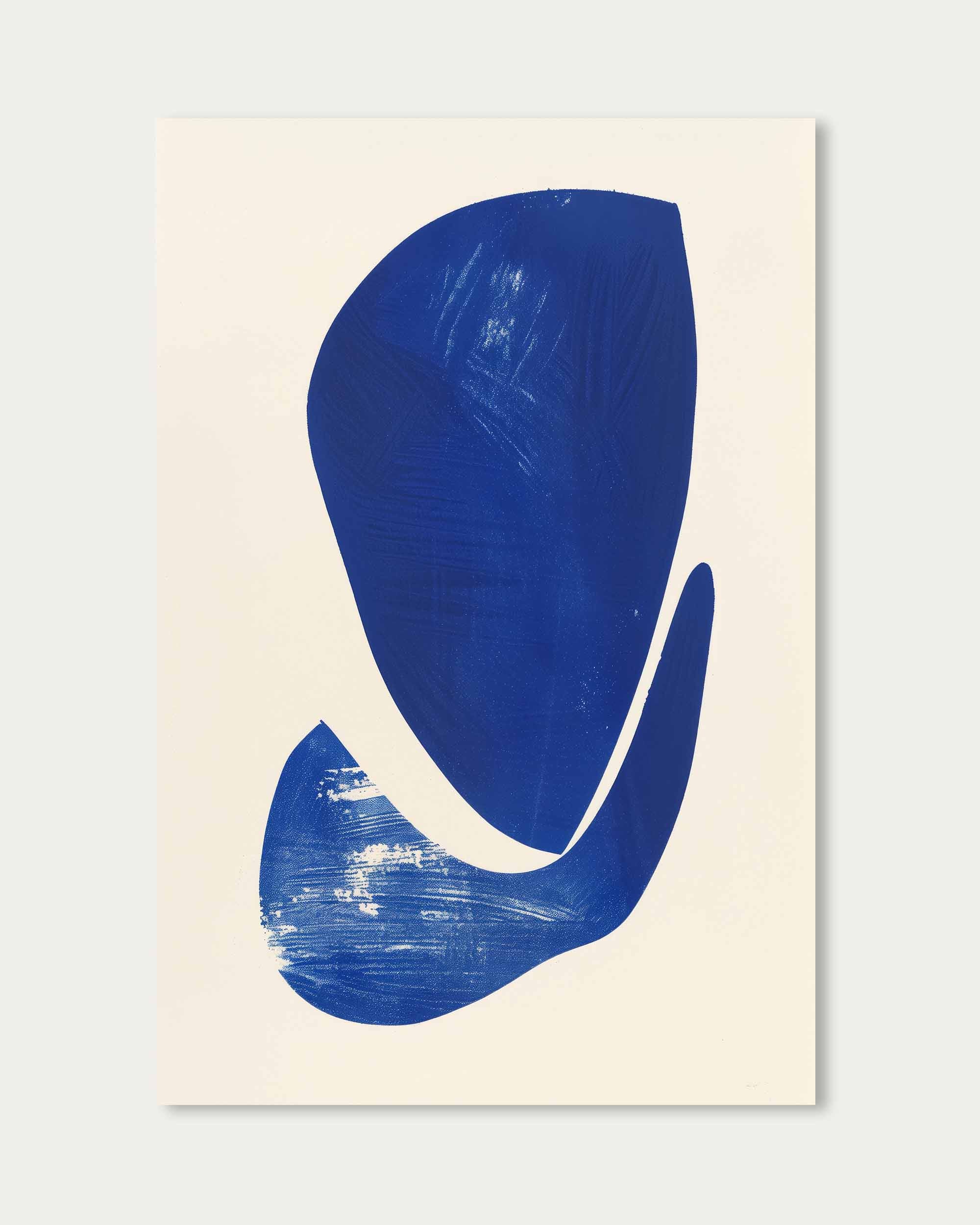 Abstract Blue Boat Wall Art Print